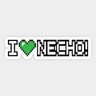 I Love Necho System 8 Bit Heart Sticker